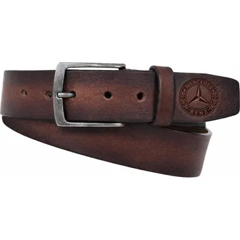 Opasek Kožený opasek hnědý MercedesBenz - Executive. Sedlářská pravá kůže