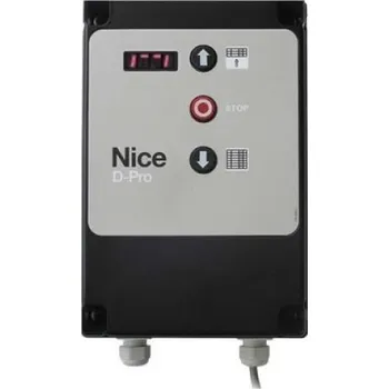Pohon brány NDCC1000 řídicí jednotka Nice D-PRO AUTOMATIC - řídící jednotka pro sekční vrata, 400VAC, 2,2kW, IP65, pro průmyslově pohony SD, konektor CEE, pro OXIBD, programování přes Oview, náhrada za UST1K