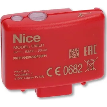 Pohon brány OXILR zásuvný přijímač Nice s obousměrnou komunikací a dlouhým dosahem - 4-kanálový, 433,92 MHz, určený do řídících jednotek Nice s SM konektorem, dosah až 1000 m
