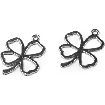 Přívěsek Přívěsek čtyřlístek 20x24 mm, malé, 3 platina tmavá