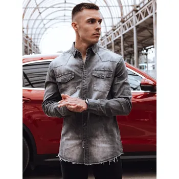 Pánská košile DX2583 Barva: Světle Šedá, Velikost: S