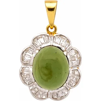 Přívěsek Zlatý přívěsek s broušeným vltavínem 1,2 cm x 1 cm