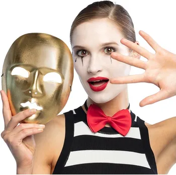 Karnevalová maska GoDan Maska mima zlatá