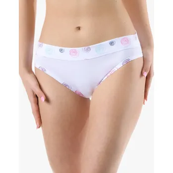 Dámské oblečení Gina Dámské bokové kalhotky se širokým bokem 16182P Bílá-bordo 38-40