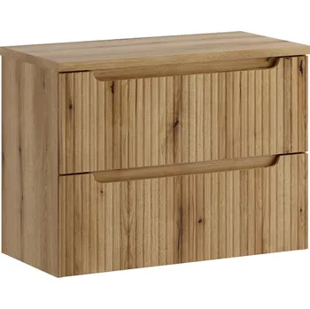 Policová skříň Závěsná skříňka pod umyvadlo Nova s deskou 80 cm dub coast evoke