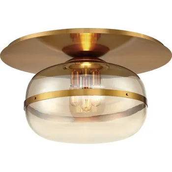 Stropní světlo Nottingham L – nadčasová elegance, sklo + antická mosaz