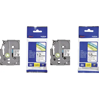 Kotouček do pokladny a tiskárny štítků Brother TZe-241 plus TZe-231 páska do štítkovače sada 2 ks Barva pásky: bílá Barva písma: černá 12 mm, 18 mm 8 m