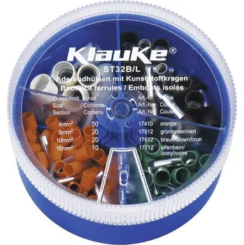 Klauke ST32B sada dutinek 4 mm², 6 mm², 10 mm², 16 mm² částečná izolace oranžová, zelená, hnědá, slonová kost 1 ks