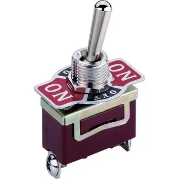 vypínač TRU COMPONENTS 701165 KN3 páčkový spínač 250 V/AC 10 A 1x zap/vyp/zap s aretací/0/s aretací 1 ks