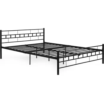 Postel Kovový rám dvoulůžkové postele Geometric 160x200 černý