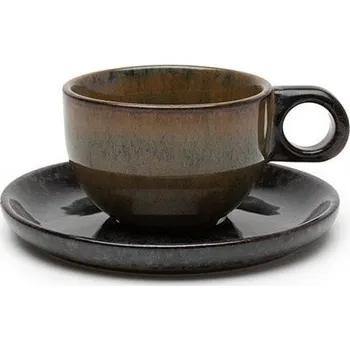 Serax, Šálky na kávu lungo Surface s podšálky, 130 ml, černo-šedé, 4 ks - Formadore