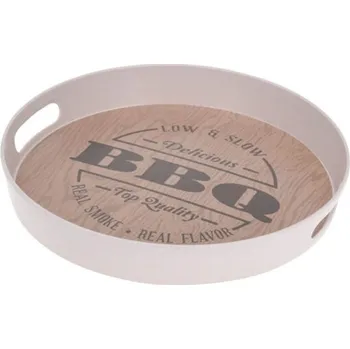 EXCELLENT HOUSEWARE Kulatý servírovací podnos 30 cm BBQ KO-177600260bbq