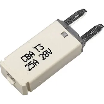 Autopojistky Hansor Circuit Breaker Mini, type 3. Manual Reset, 25ACBA3 Series 25A automatická plochá pojistka, 28 V, 25 A, 1 ks