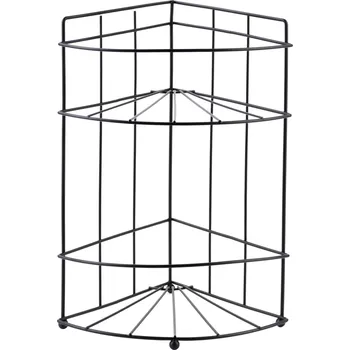 police Rohová koupelnová polička CARL BLACK 18,5x26 cm černá