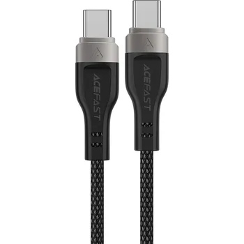 Acefast - Datový kabel (C11-03) - magnetické vinutí, rychlé nabíjení, Type-C na Type-C, 60W, 3A, nastavitelná délka, 1,2 m - černý