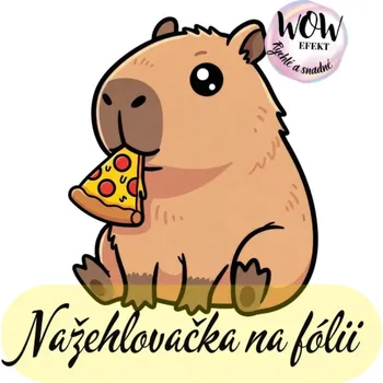 Textilní nažehlovací páska MyCreativ Nažehlovačka na fólii, KAPYBARA - pizza , 1 kus