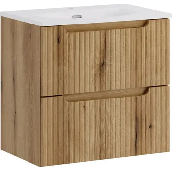 Policová skříň Závěsná skříňka Nova Sky se zápustným umyvadlem 60 cm dub coast evoke