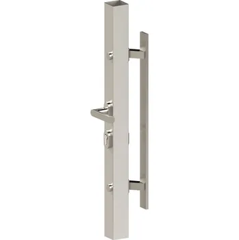 sada nerezové madlo 45° a klika, madlo 800 mm, klika pravá - nerezové madlo 45° a klika na dveře, vč. rozet ke klice, broušená nerez