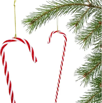 Vánoční dekorace Mica VÁNOČNÍ DEKORACE HŮL CANDY CANE 30CM MICA 2 x 7 x 30 cm bílo-červená