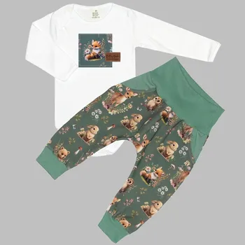 Komplet - Bodyčko a tepláčky Lesní zvířátka Velikost: 56