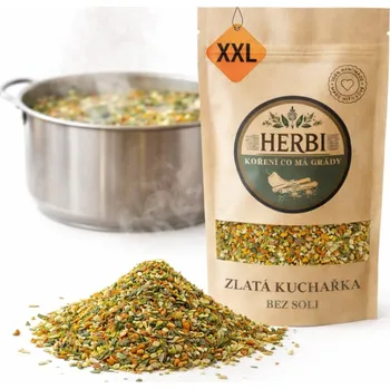 Koření Herbi Koření Zlatá kuchařka bez soli, XXL – prémiový zeleninový základ s výraznější chutí 200 g