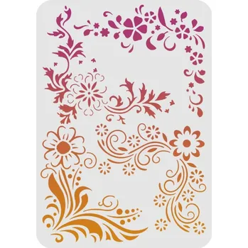 MyCreativ Šablona, vzor RÁM Z KVĚTIN, 29,7X21 cm, 1 kus