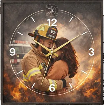 Hodiny Hodiny z vlastní fotografie – oheň - 20x20 cm / Plast / Klasický