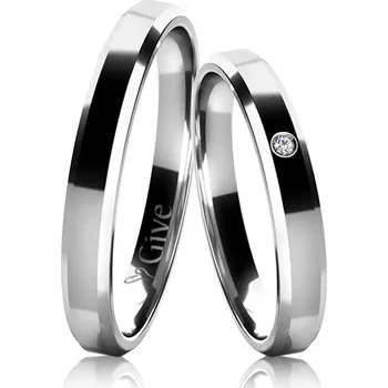 Prsten Snubní prsteny 3SCH3 Varianta kamene: Briliant VS F, Barva kovu: Bílé zlato