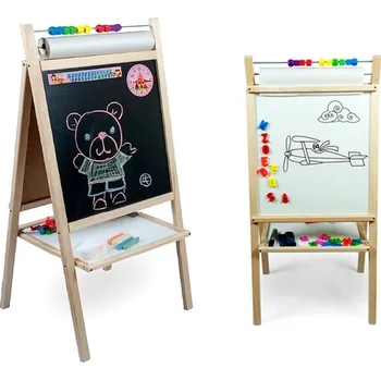 Kancelářský nábytek Dřevěná dětská magnetická tabule s počítadlem a příslušenstvím