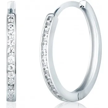 Náušnice Luxur, Kruhové náušnice Lenna v&nbsp;bílém zlatě se zirkony, 585-16-3-2349.1B00.0.15.001.61