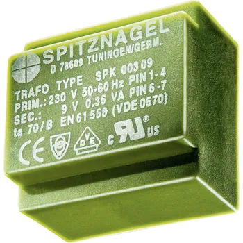 Transformátor Spitznagel SPK 0041515 transformátor do DPS 1 x 230 V 2 x 15 V/AC 0.45 VA 15 mA