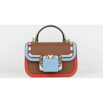 Kabelka CROMIA IT MAVI kožená kabelka – hnědá, vícebarevný detail