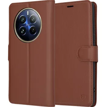 Pouzdro na mobilní telefon Techsuit - Kožené pouzdro - Realme 12 Pro - hnědé