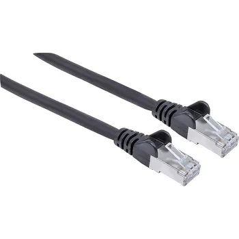 Datový kabel Intellinet 736855 RJ45 síťové kabely, propojovací kabely CAT 6A S/FTP 10.00 m černá fóliové stínění, stínění pletivem, bez halogenů 1 ks