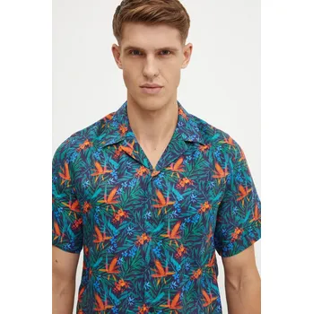 Pánská košile Lněná košile Vilebrequin CHARLI HARBU206 zelená 96A, vel. L