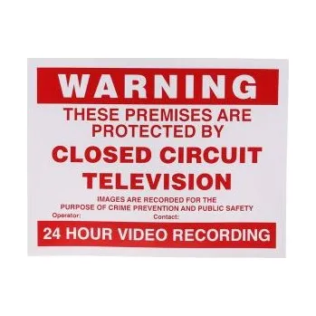 Značení Bezpečnostní štítek vinyl, text: CCTV Sign, angličtina 100 mm x 130mm RS PRO