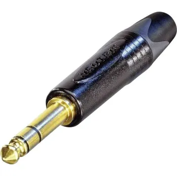 Elektronická součástka Neutrik NP3X-B jack konektor 6.35 mm zástrčka, rovná Pólů: 3 stereo černá 1 ks