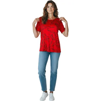 Dámská halenka Salma Dámská halenka s krátkým rukávem DIANA Barva: Červená, Velikost: M