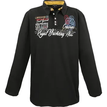 Pánské tričko LAVECCHIA polokošile pánská 606 nadměrná velikost černá 7XL