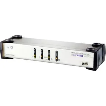 KVM přepínač Přepínač KVM, 3.5 mm Stereo 4portový USB Aten, video připojení: VGA