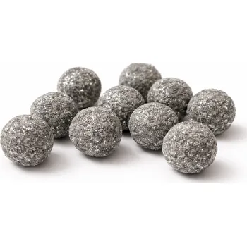 Jedlá dekorace na dort Cukrové perly velké stříbrné s třpytkami 15mm (12ks)