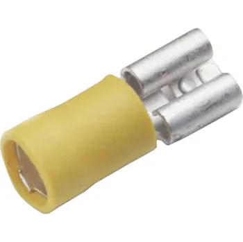Cimco 180235 faston zásuvka Šířka zástrčky: 9.5 mm Tloušťka konektoru: 1.2 mm 180 ° částečná izolace žlutá 1 ks