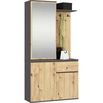 Předsíňová stěna Předsíňová stěna Entro grafit/dub artisan