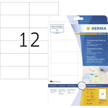 Kotouček do pokladny a tiskárny štítků Herma 4682 Fóliové etikety 97 x 42.3 mm poylesterová fólie transparentní 300 ks trvalé barevná laserová tiskárna, laserová tiskárna, barevná kopírka, kopírka,