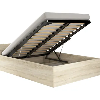 Postel Postel CLP 100x200 cm s roštem i matraci dub sonoma