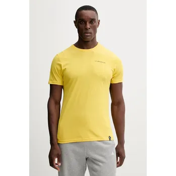 Pánské oblečení Bavlněné tričko LA Sportiva Dawn Wall ZACT201 žlutá 11X, vel. S