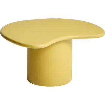 Zahradní stůl Kave Home Žlutý cementový zahradní stolek Macarella 83 x 77 cm