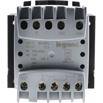 Transformátor Transformátor na lištu DIN 100VA, primární napětí: 230 → 400V, sekundární napětí: 24 → 48V, počet