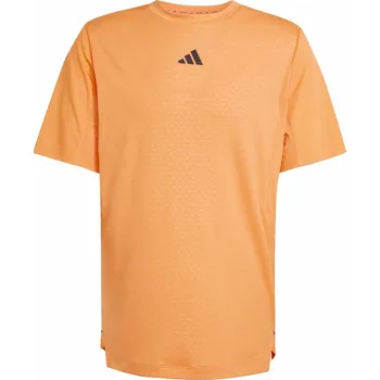 Pánské funkční tričko s krátkým rukávem adidas D4T PRIMELIFT 3 STRIPES oranžové KE9939 - M | UK 12 | US 12,5