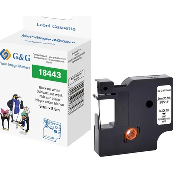 Kotouček do pokladny a tiskárny štítků G a G páska do štítkovače vinyl Barva pásky: bílá Barva písma: černá 9 mm 5.5 m